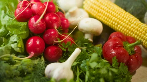 Arrangement of Vegetables Stock Footage 68570793