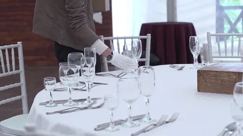 Arrangement of wine glasses Stock Footage 76430681