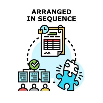 Arranging business process tasks in logical sequence Stock Illustration