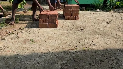 Arranging clay bricks Stock-Footage 329494855