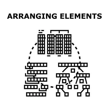 Arranging data elements for information organization Illustrazione stock