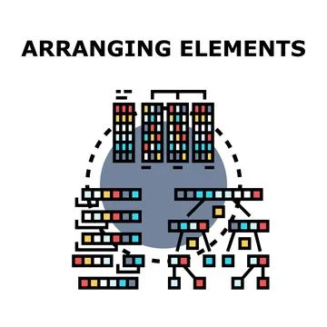 Arranging data elements for information organization 스톡 일러스트