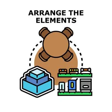 Arranging elements concept creating a system structure イラスト素材