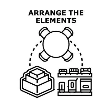 Arranging elements concept creating a system structure Stock Illustration