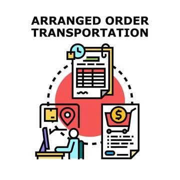 Arranging order transportation process delivering goods concept Stock Illustration
