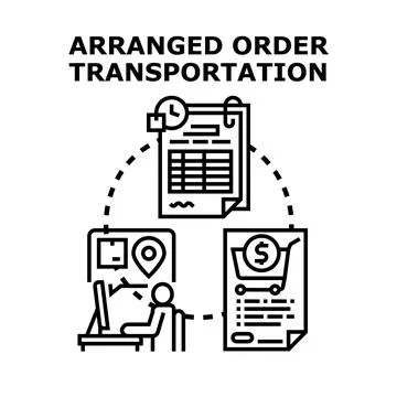 Arranging order transportation process delivering goods concept 스톡 일러스트