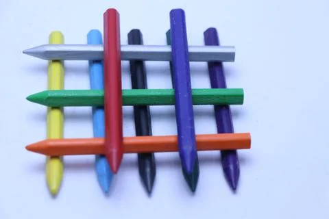 Arranging this type of different colors in a row Stock Photos