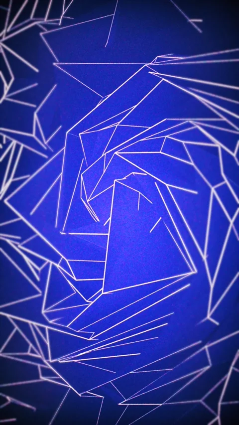 An array of abstract shapes in blue rotate gently. Video stock 320740904