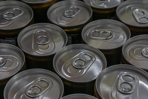 An array of aluminum soda cans Stock Photos