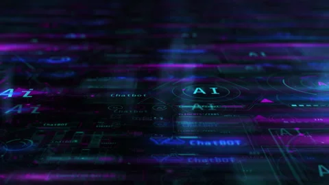 An array of animations with artificial intelligence code. Stock Footage 253508821