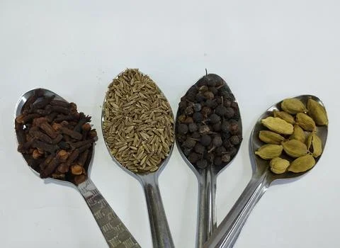 An Array of Aromatic Whole Spices Stock Photos