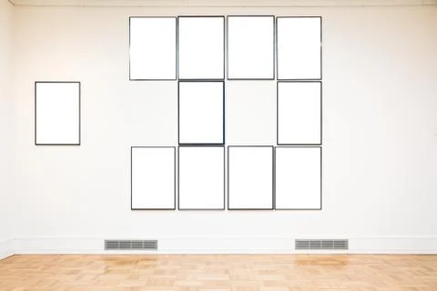 Array Art Museum Frame Wall Minimal Design White Isolated Clipping Path Tem.. Foto stock