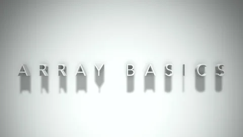 Array basics 3D title animation white text on a white background Stock Footage 298897290
