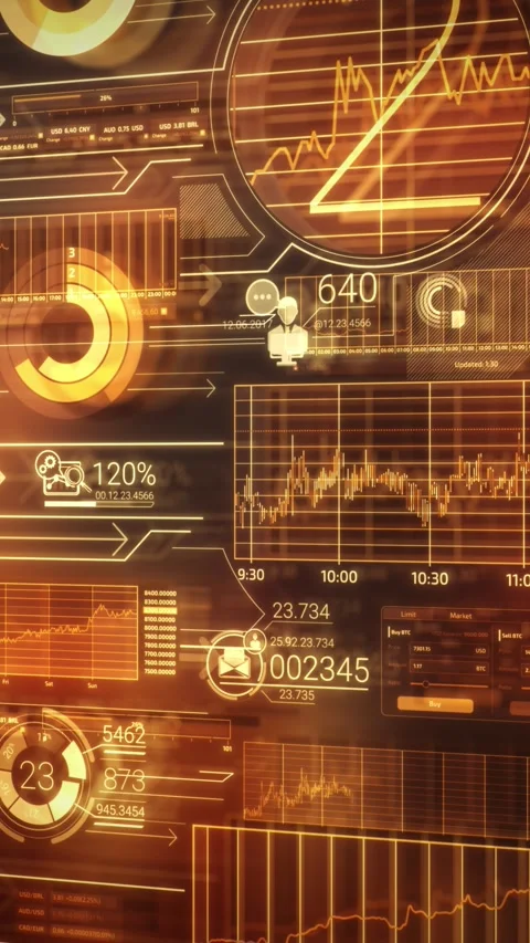 An array of big data on stock trading. Stock Footage 274153359