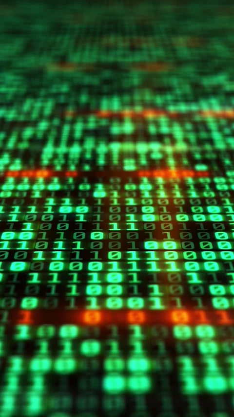 An array of binary code in green Stock Footage 251817345