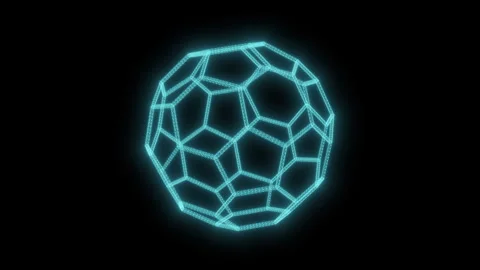 Array Bucky Wireframe Rotating on Dark Video Background Stock Footage 337524760
