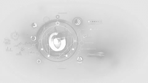 An array of business infographics in virtual panel, animation on alpha channel. Stock Footage 149739565