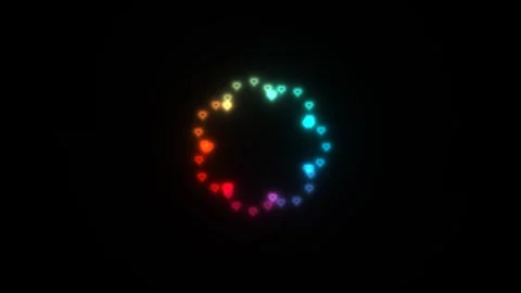 An array of colorful hearts arranged in a circular shape Video stock 338227315