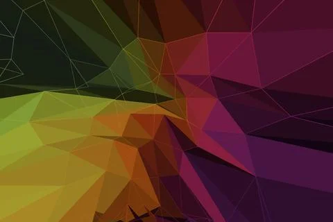 Array of colorful triangular polygons is forming low-poly gradient across Stock Illustration