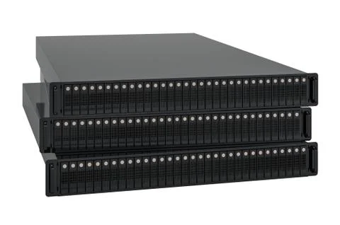 Array controller, storage arrays blades. 3D rendering Stock Illustration