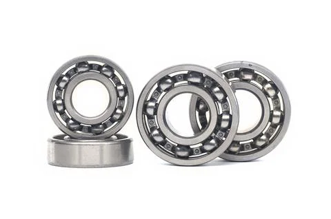 Array of deep groove ball bearing without seal isolated on white background. Car 写真素材