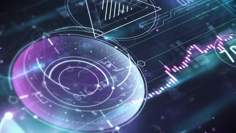 An array of digital data about bitcoin. Stock Footage 216368157