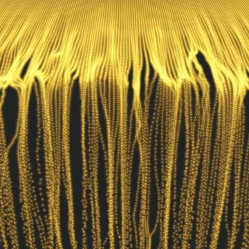 Array with Dynamic Emitted Particles. 3D Technology Style. Ilustración de archivo