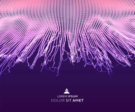 Array with dynamic emitted particles. Water splash imitation. Stock Illustration