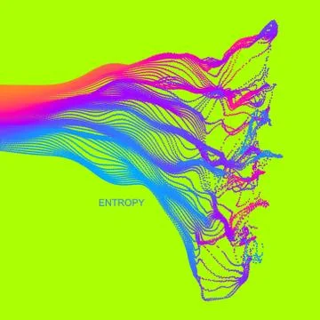 Array with dynamic emitted particles. Water splash imitation. Stock Illustration