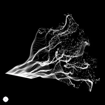 Array with Dynamic Emitted Particles. Water Splash Imitation. Stock Illustration