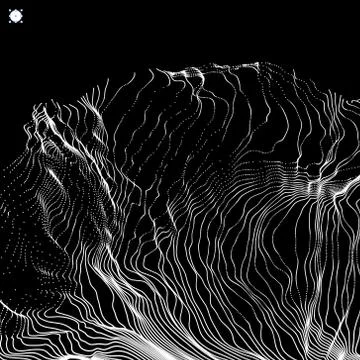 Array with Dynamic Particles. 3D Abstract Background. Stock Illustration