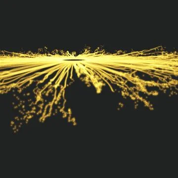Array with Dynamic Particles. 3D Abstract Background. Ilustración de archivo