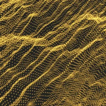 Array with Dynamic Particles. 3d Futuristic technology style. Illustrazione stock