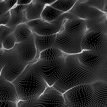 Array with Dynamic Particles. 3d Futuristic technology style. Stock Illustration