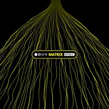 Array with dynamic particles. 3d futuristic technology style. Stock Illustration