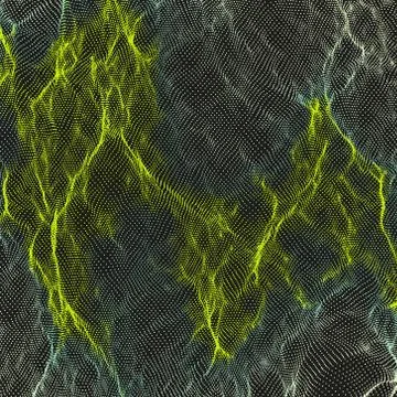 Array with Dynamic Particles. 3d Futuristic technology style. Stock Illustration