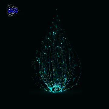 Array with dynamic particles. 3d futuristic technology style. Abstract backgr Stock Illustration