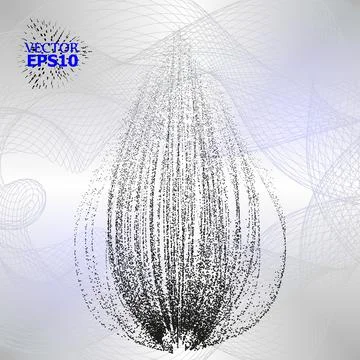 Array with dynamic particles. 3d futuristic technology style. Abstract backgr Stock Illustration