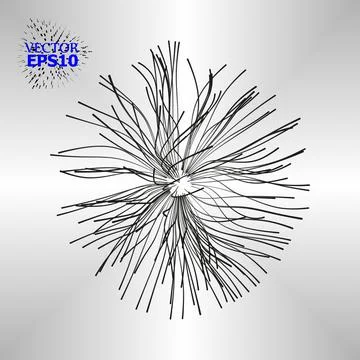 Array with dynamic particles. 3d futuristic technology style. Abstract backgr Stock Illustration