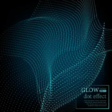 Array with Dynamic Particles. 3D Technology Style. Abstract Background. Stock Illustration