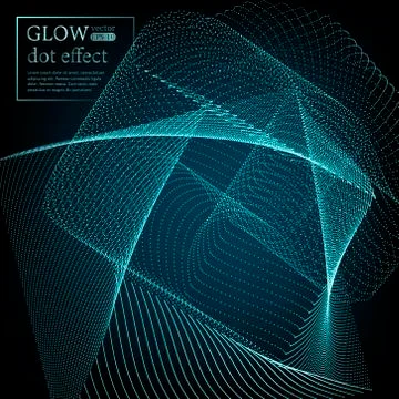 Array with Dynamic Particles. 3D Technology Style. Abstract Background. Stock Illustration