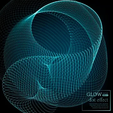 Array with Dynamic Particles. 3D Technology Style. Abstract Background. Stock Illustration