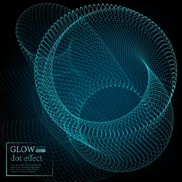 Array with Dynamic Particles. 3D Technology Style. Abstract Background. Stock Illustration