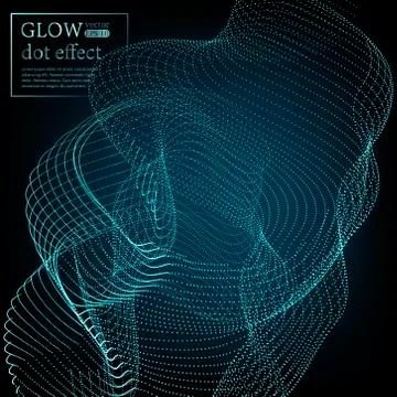 Array with Dynamic Particles. 3D Technology Style. Abstract Background. Stock Illustration