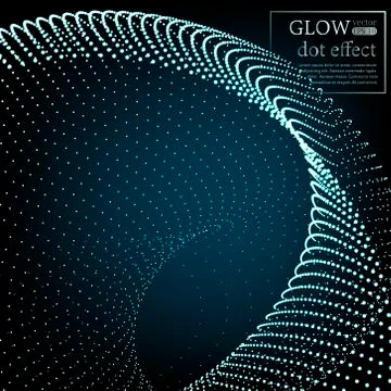 Array with Dynamic Particles. 3D Technology Style. Abstract Background. Stock Illustration