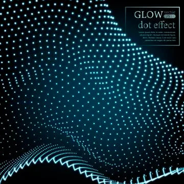 Array with Dynamic Particles. 3D Technology Style. Abstract Background. Stock Illustration