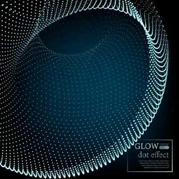 Array with Dynamic Particles. 3D Technology Style. Abstract Background. Stock Illustration