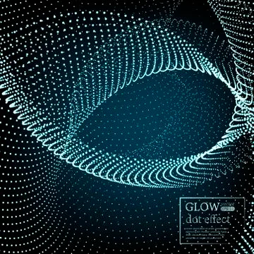 Array with Dynamic Particles. 3D Technology Style. Abstract Background. Stock Illustration