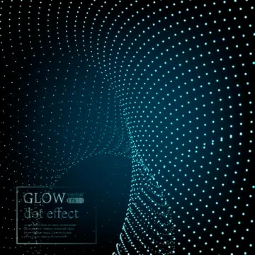 Array with Dynamic Particles. 3D Technology Style. Abstract Background. Stock Illustration