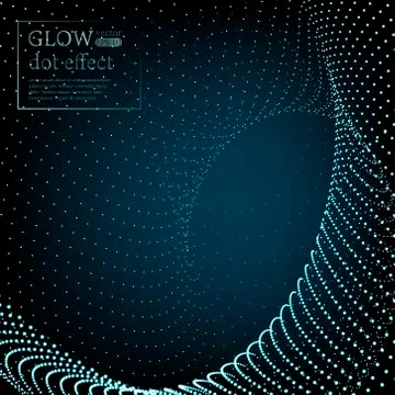 Array with Dynamic Particles. 3D Technology Style. Abstract Background. Stock Illustration